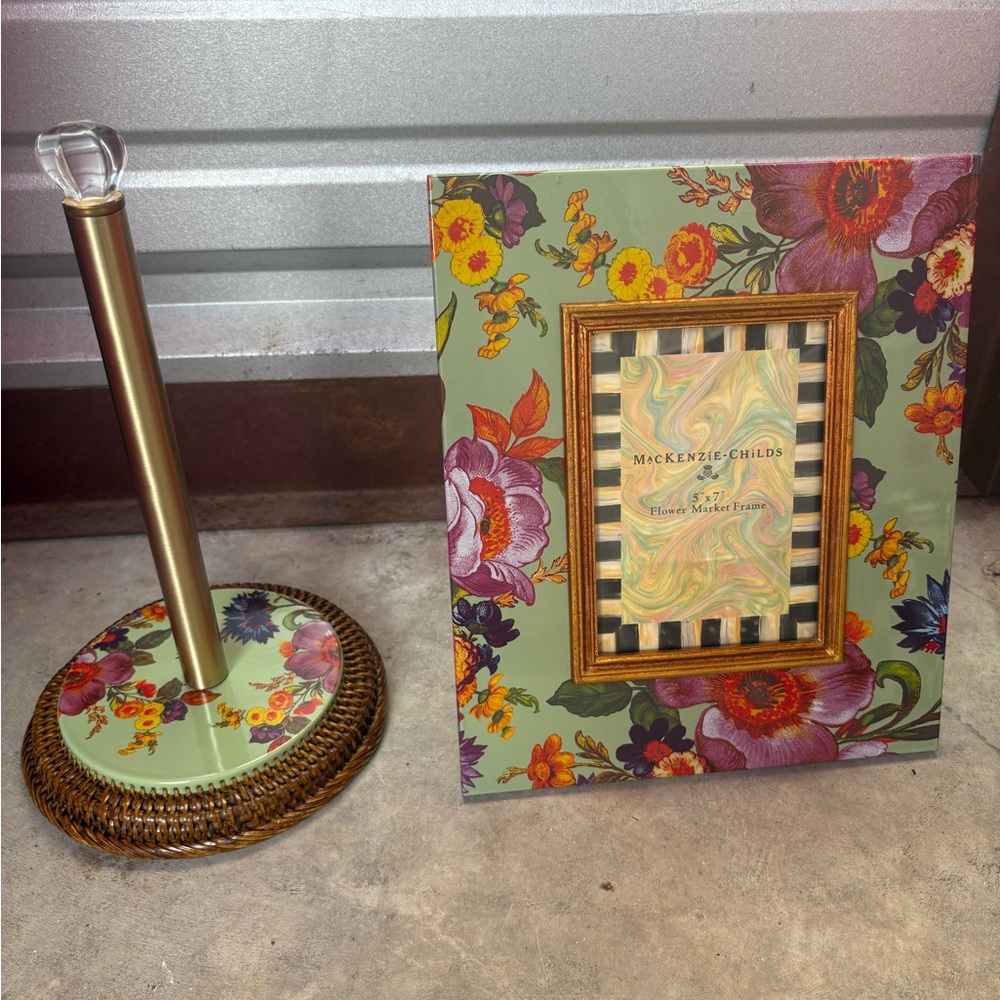 MacKenzie-Childs Floral Frame with Gold Accents